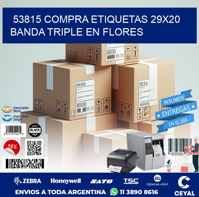 53815 COMPRA ETIQUETAS 29X20 BANDA TRIPLE EN FLORES