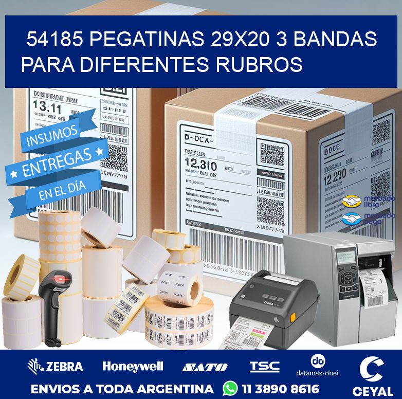 54185 PEGATINAS 29X20 3 BANDAS PARA DIFERENTES RUBROS