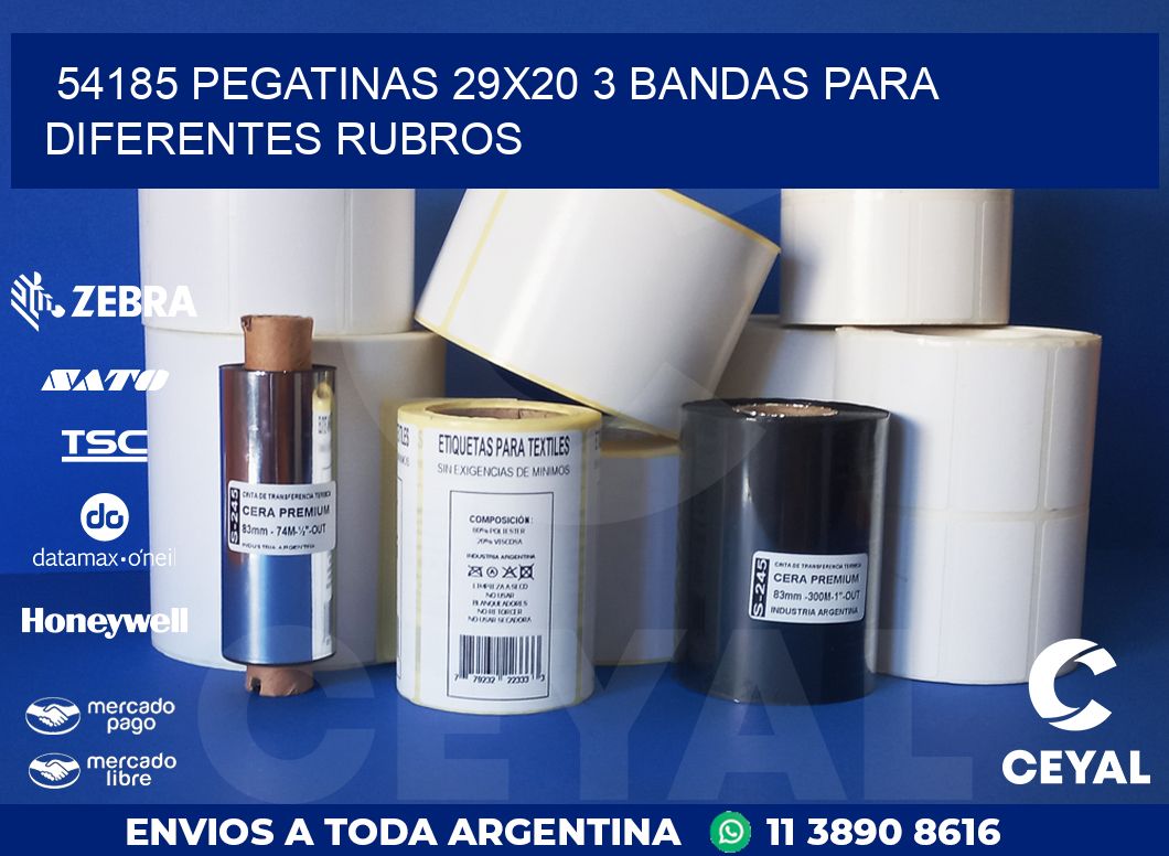 54185 PEGATINAS 29X20 3 BANDAS PARA DIFERENTES RUBROS