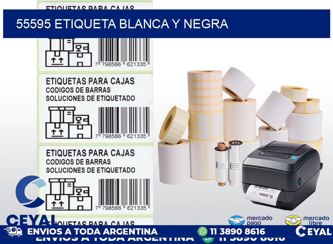 55595 ETIQUETA BLANCA Y NEGRA