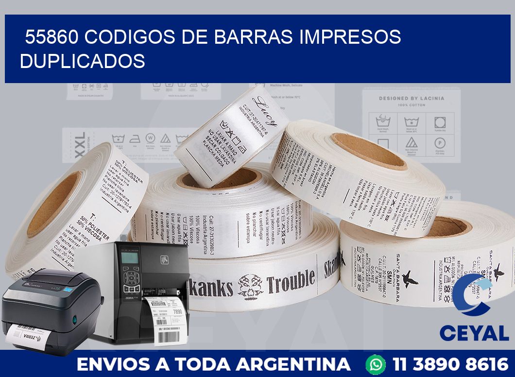 55860 codigos de barras impresos duplicados
