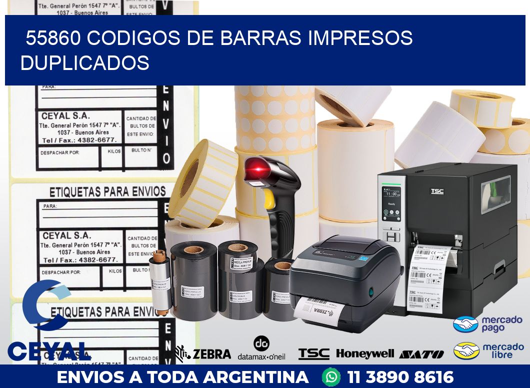55860 codigos de barras impresos duplicados
