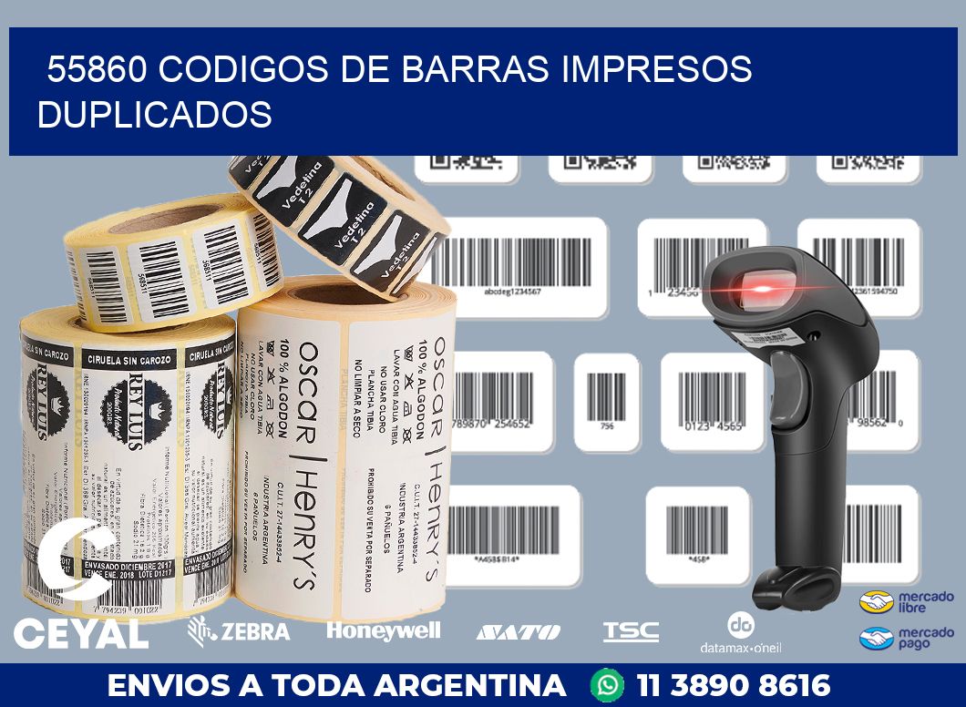 55860 codigos de barras impresos duplicados