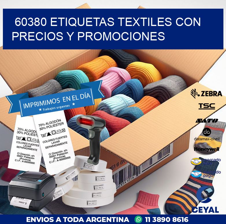 60380 ETIQUETAS TEXTILES CON PRECIOS Y PROMOCIONES