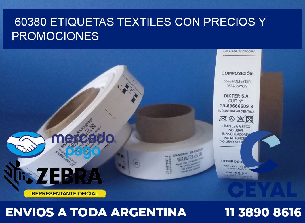 60380 ETIQUETAS TEXTILES CON PRECIOS Y PROMOCIONES