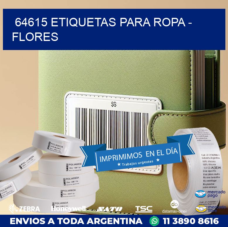 64615 ETIQUETAS PARA ROPA - FLORES