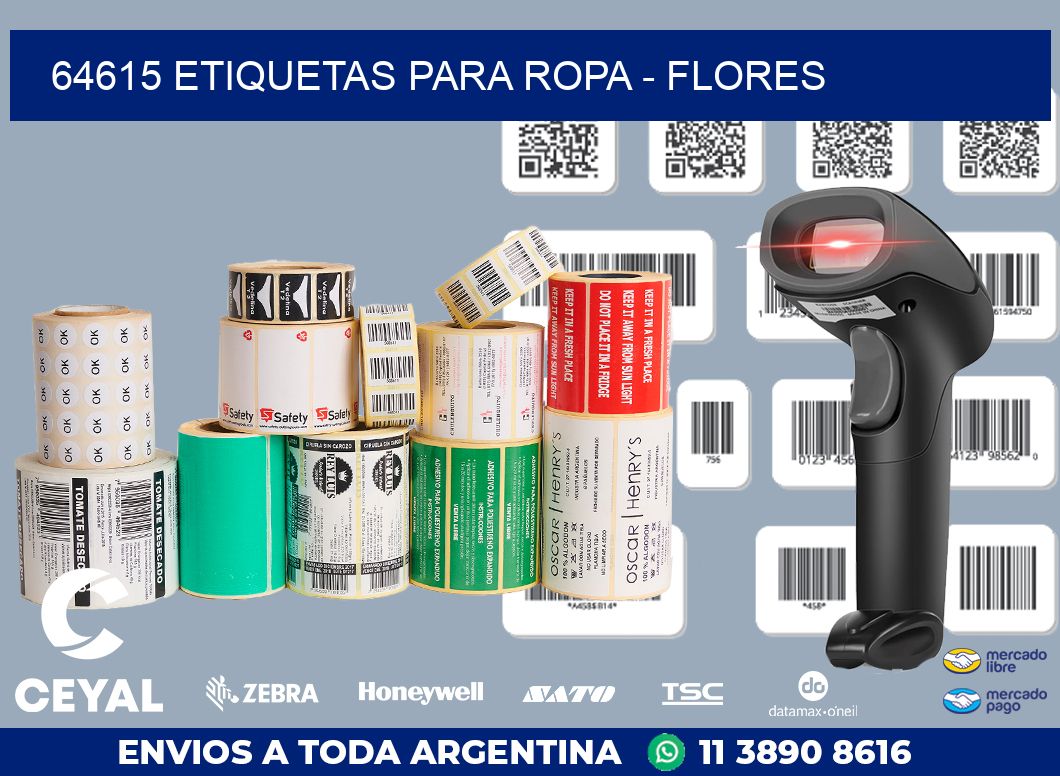 64615 ETIQUETAS PARA ROPA - FLORES