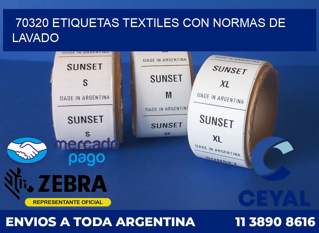 70320 ETIQUETAS TEXTILES CON NORMAS DE LAVADO