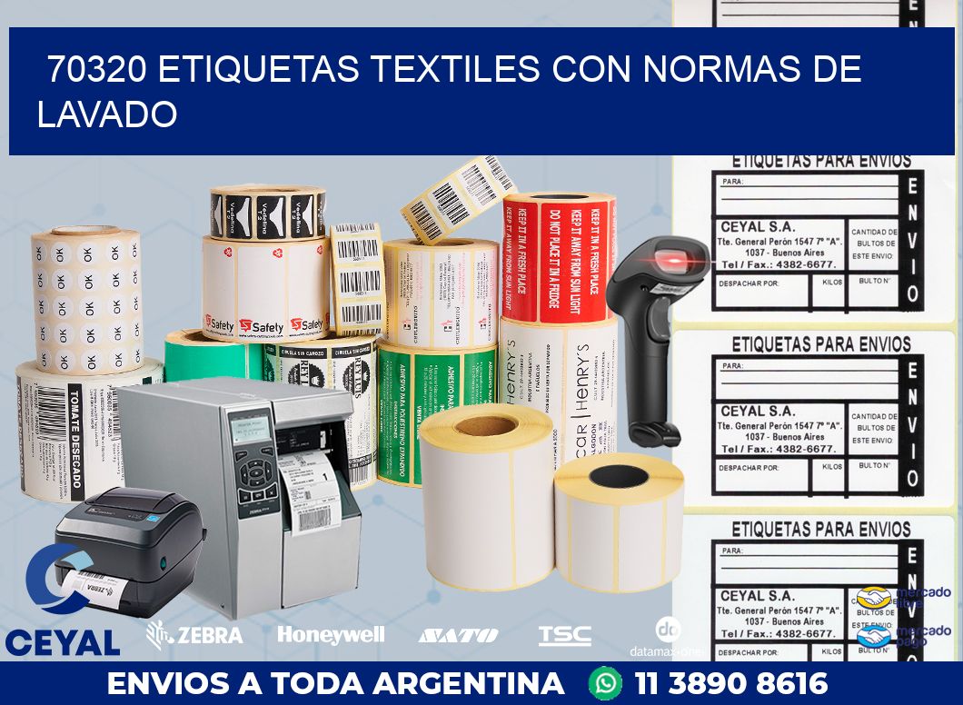 70320 ETIQUETAS TEXTILES CON NORMAS DE LAVADO