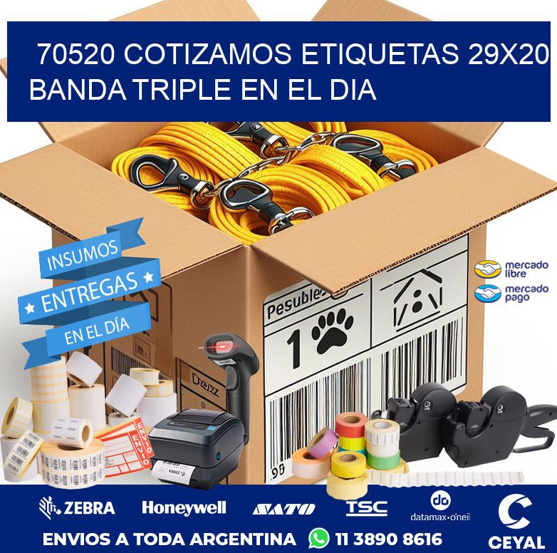 70520 COTIZAMOS ETIQUETAS 29X20 BANDA TRIPLE EN EL DIA