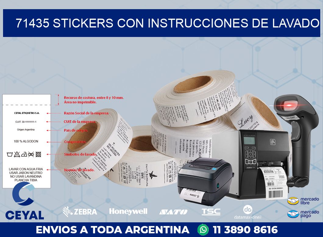 71435 STICKERS CON INSTRUCCIONES DE LAVADO