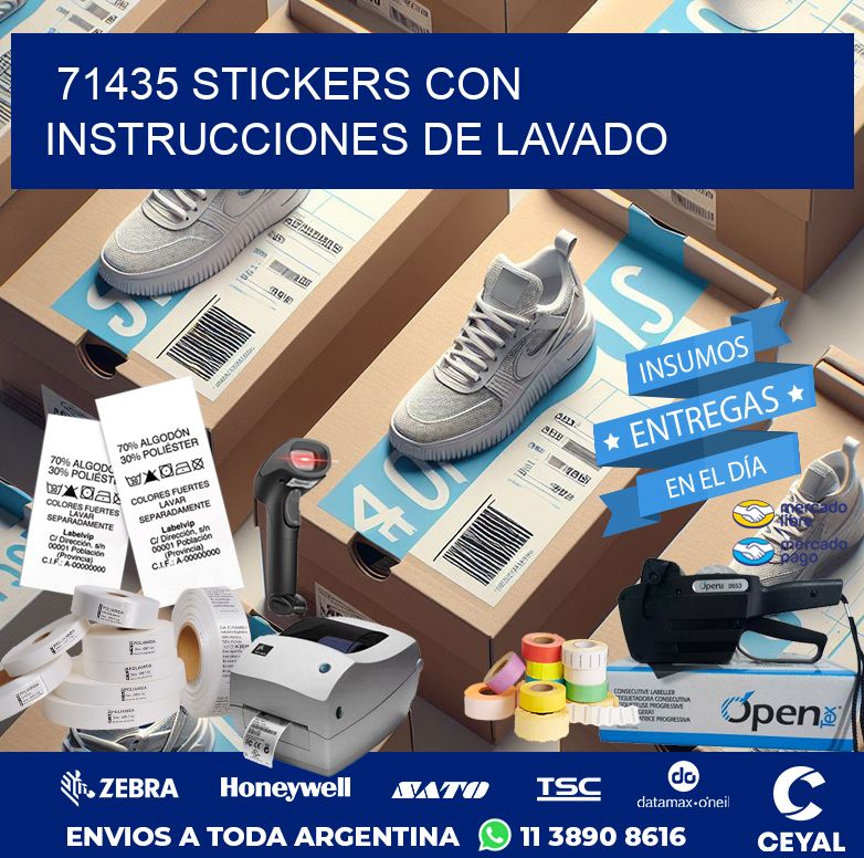 71435 STICKERS CON INSTRUCCIONES DE LAVADO
