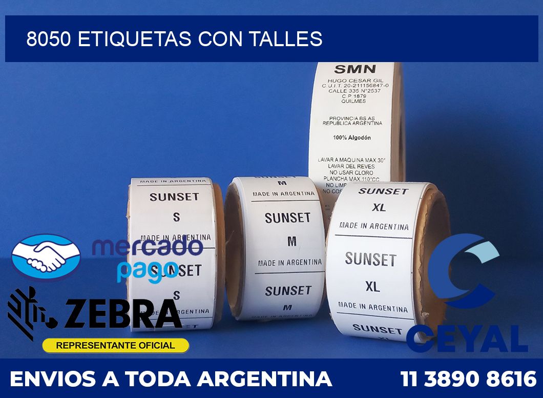 8050 ETIQUETAS CON TALLES