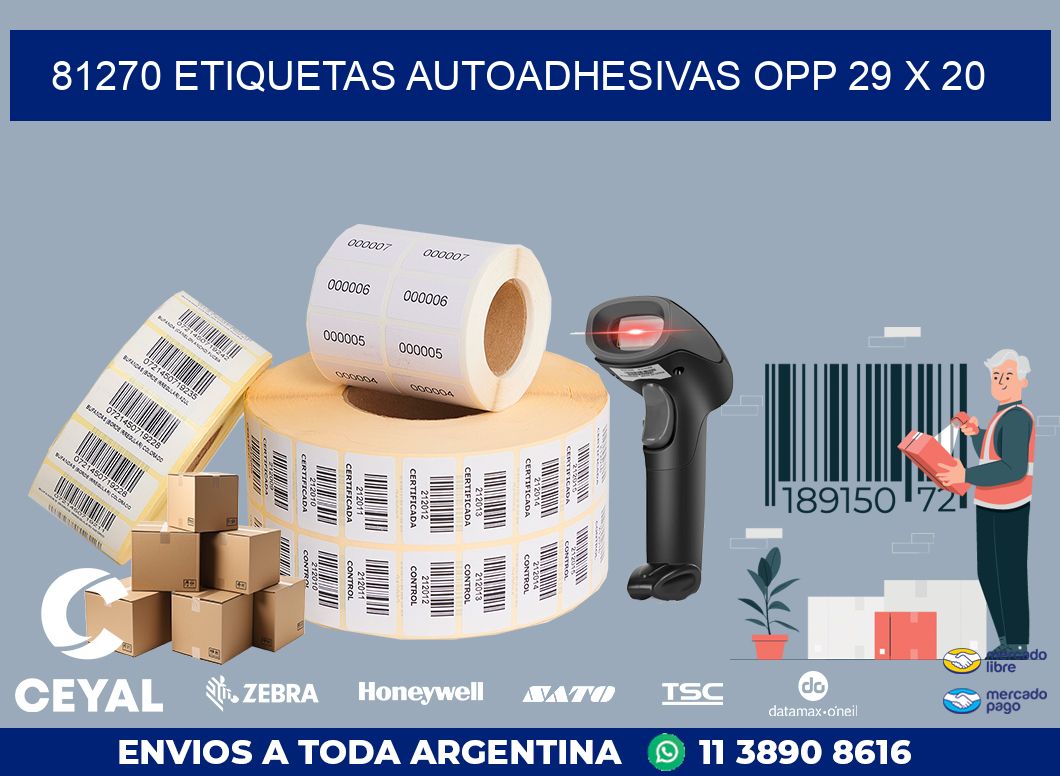 81270 ETIQUETAS AUTOADHESIVAS OPP 29 X 20