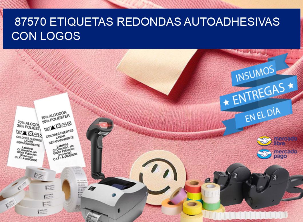 87570 ETIQUETAS REDONDAS AUTOADHESIVAS CON LOGOS