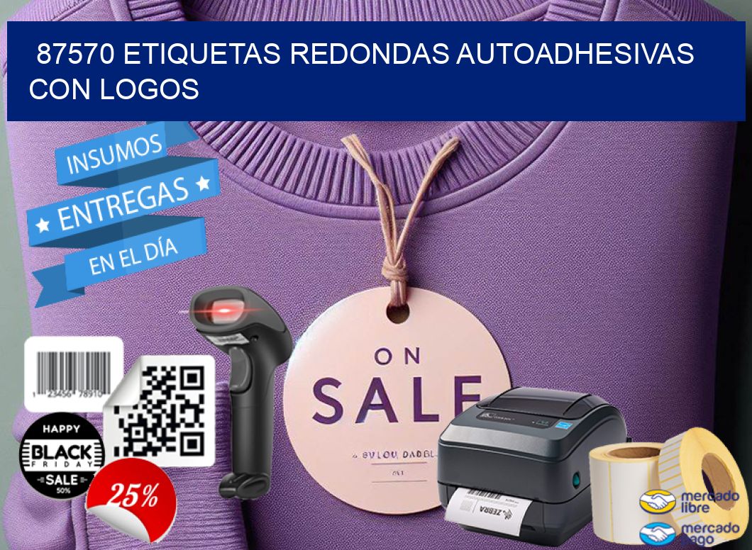 87570 ETIQUETAS REDONDAS AUTOADHESIVAS CON LOGOS