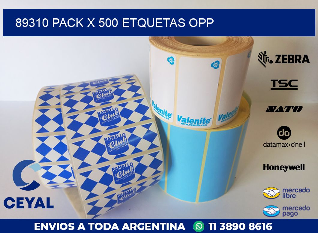 89310 PACK X 500 ETQUETAS OPP