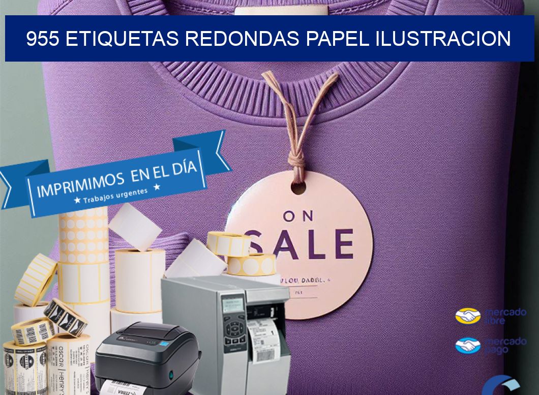 955 ETIQUETAS REDONDAS PAPEL ILUSTRACION