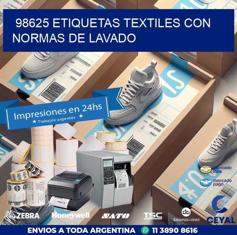98625 ETIQUETAS TEXTILES CON NORMAS DE LAVADO