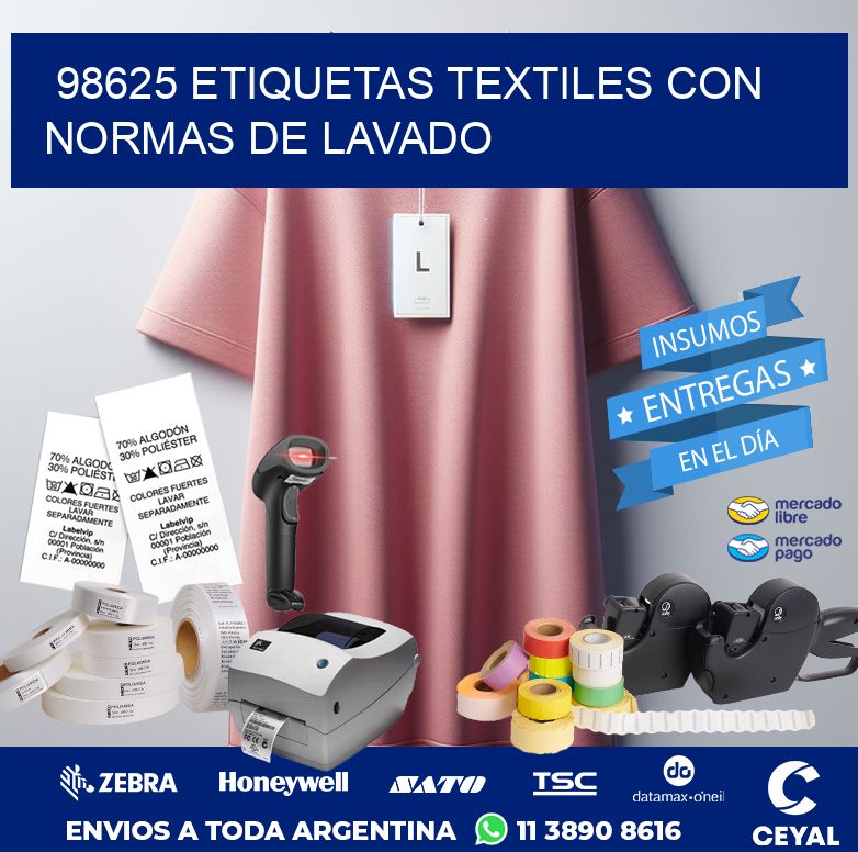 98625 ETIQUETAS TEXTILES CON NORMAS DE LAVADO