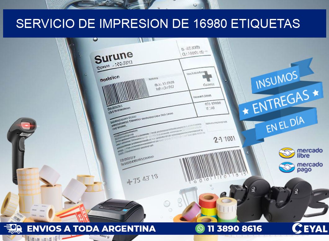 SERVICIO DE IMPRESION DE 16980 ETIQUETAS