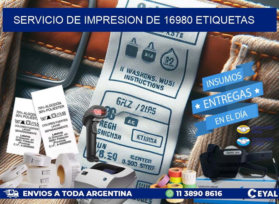 SERVICIO DE IMPRESION DE 16980 ETIQUETAS