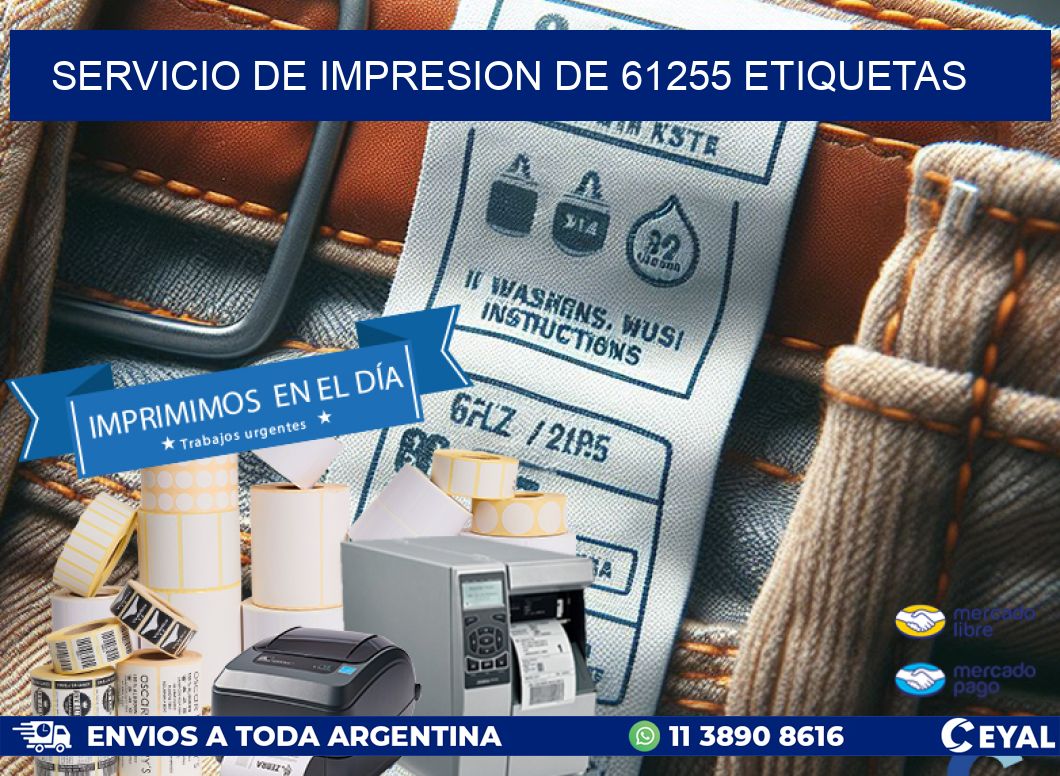 SERVICIO DE IMPRESION DE 61255 ETIQUETAS