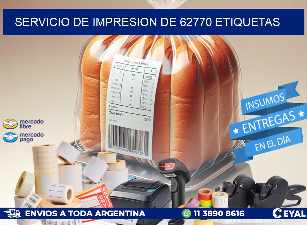 SERVICIO DE IMPRESION DE 62770 ETIQUETAS