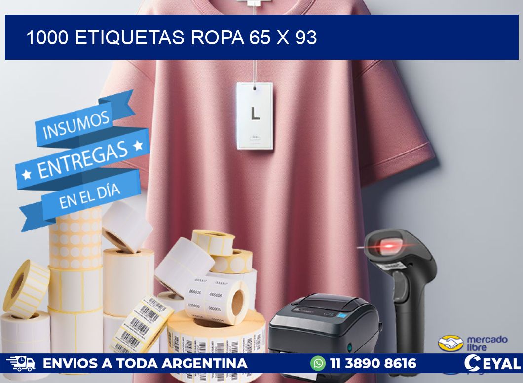 1000 ETIQUETAS ROPA 65 x 93
