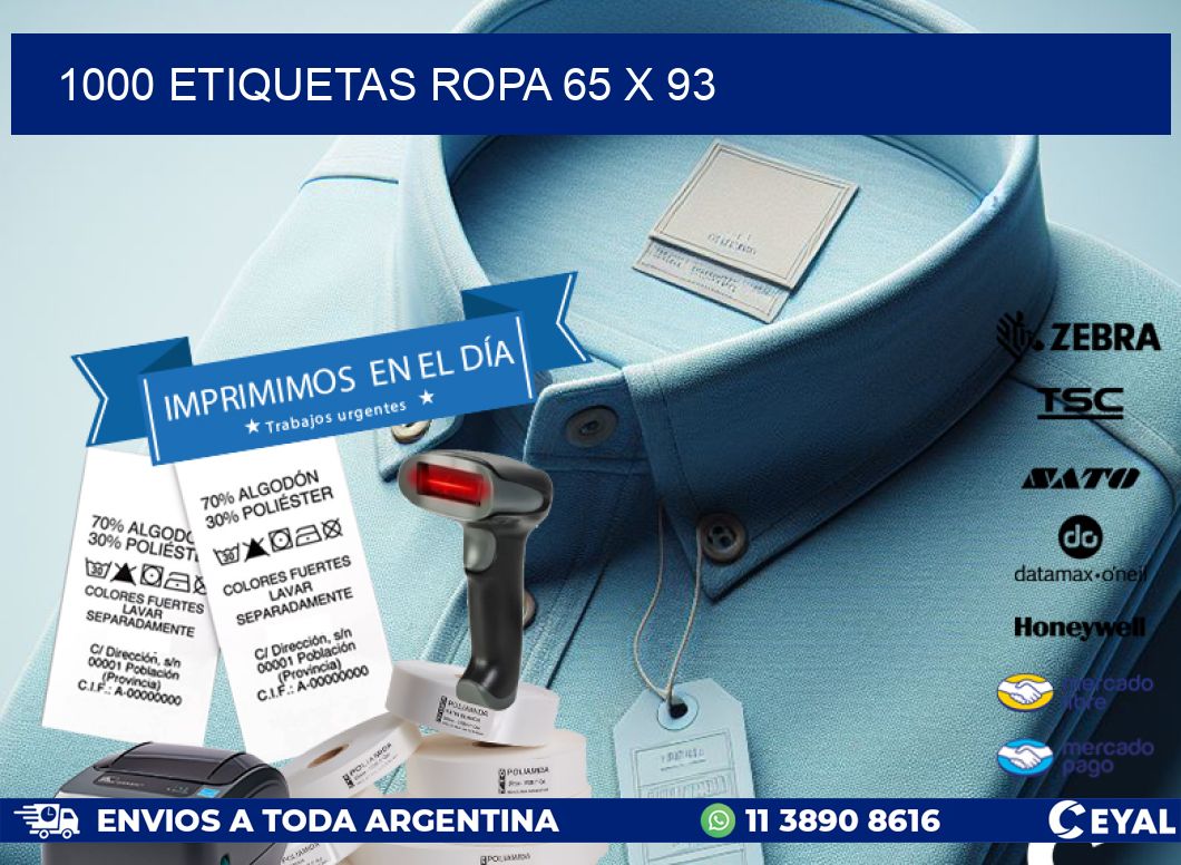 1000 ETIQUETAS ROPA 65 x 93
