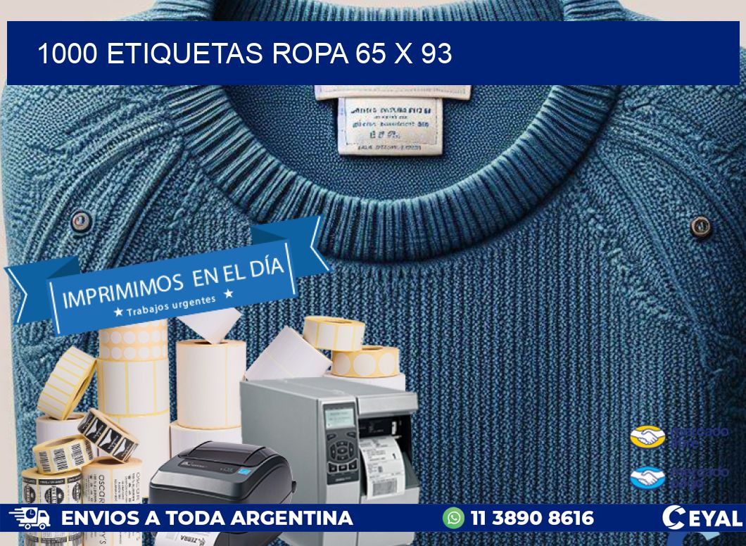 1000 ETIQUETAS ROPA 65 x 93