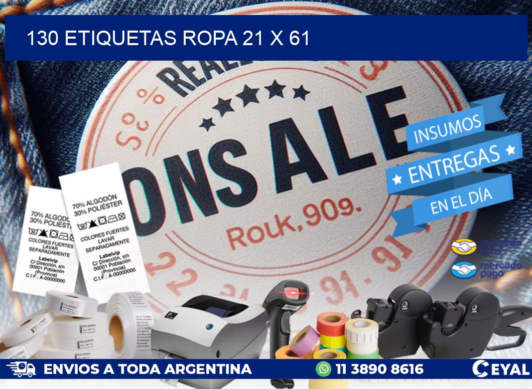 130 ETIQUETAS ROPA 21 x 61