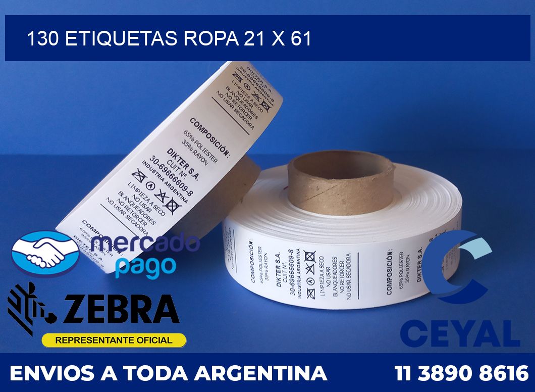 130 ETIQUETAS ROPA 21 x 61