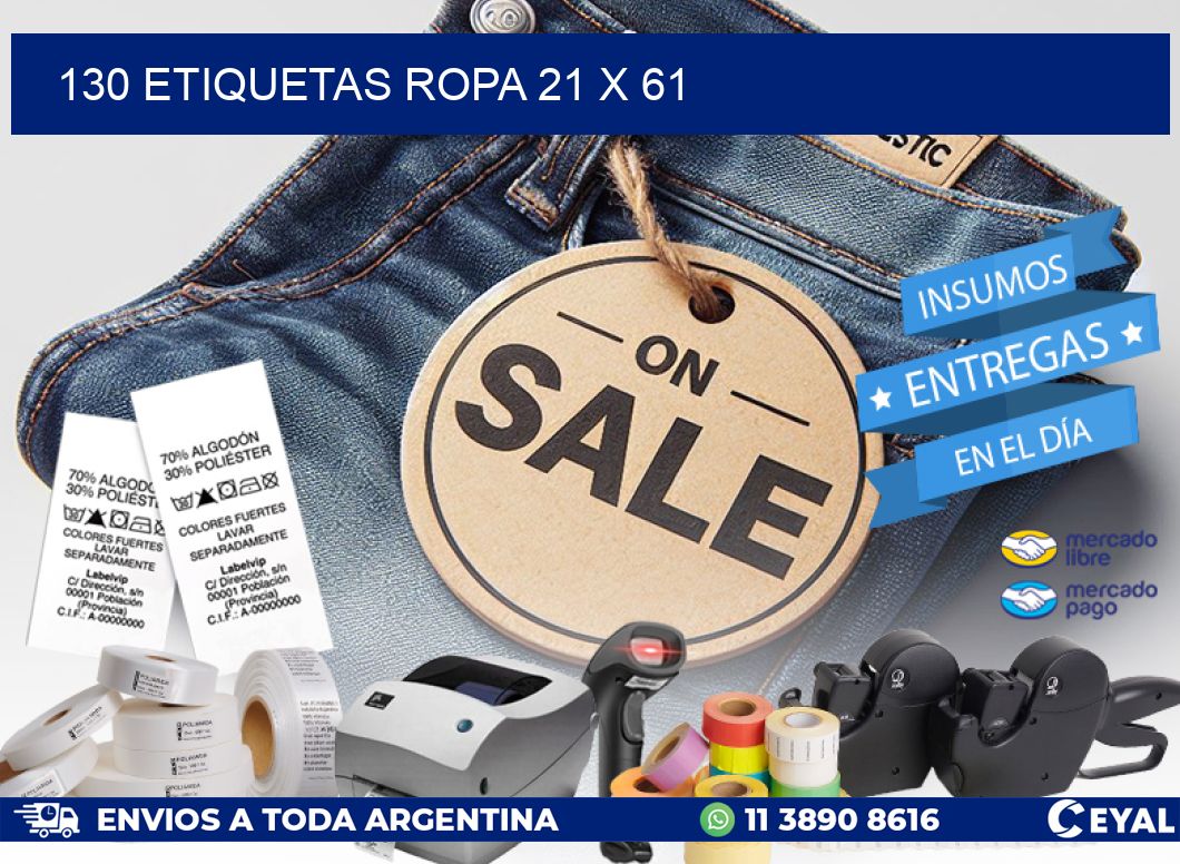 130 ETIQUETAS ROPA 21 x 61