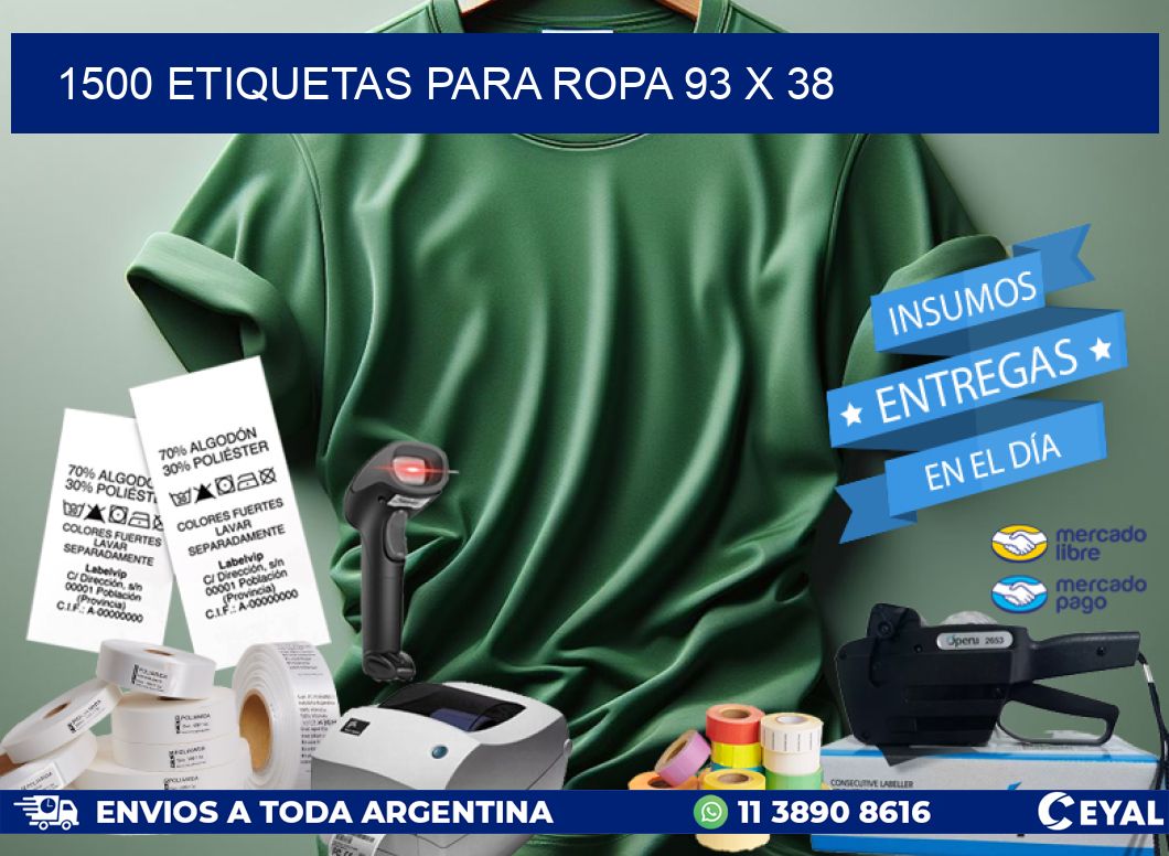 1500 ETIQUETAS PARA ROPA 93 x 38