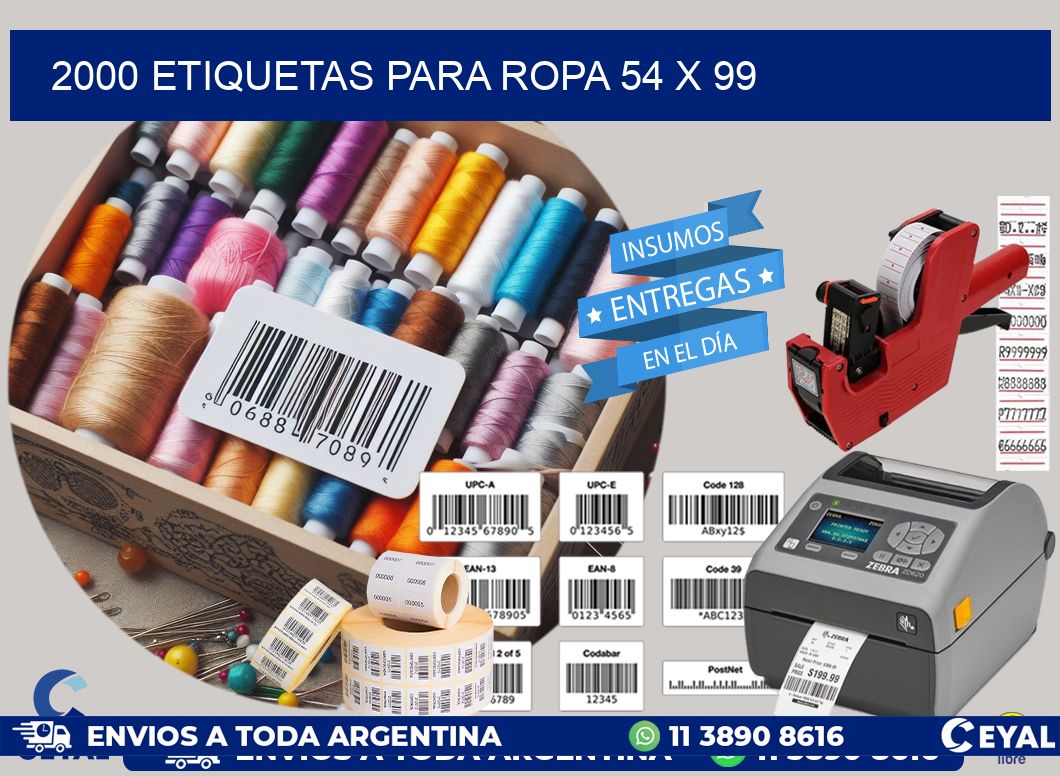 2000 ETIQUETAS PARA ROPA 54 x 99