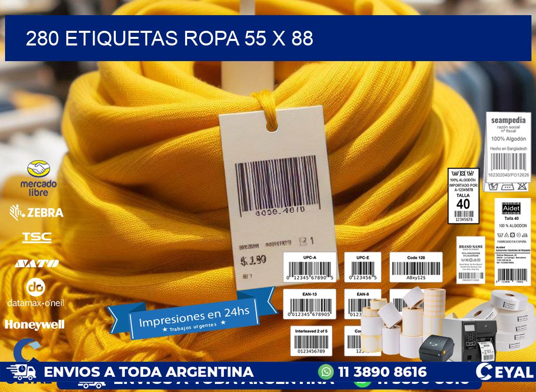 280 ETIQUETAS ROPA 55 x 88