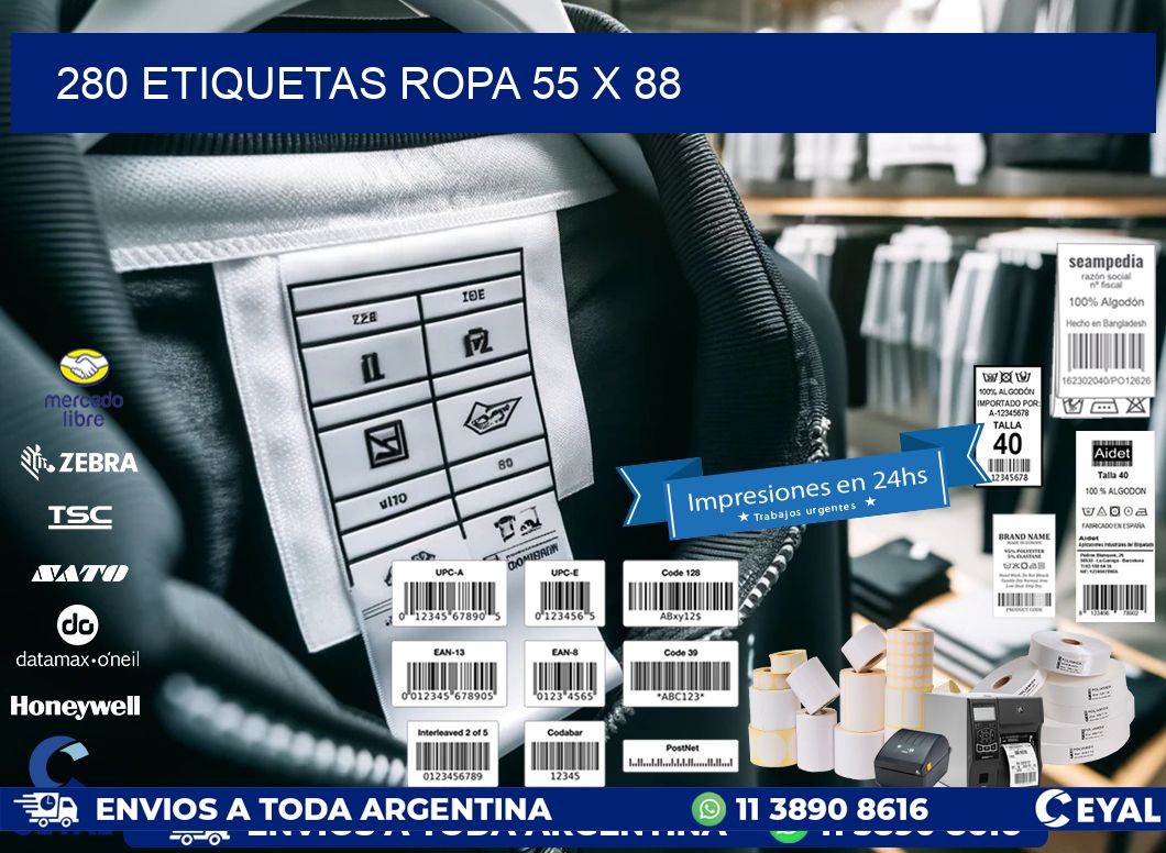 280 ETIQUETAS ROPA 55 x 88