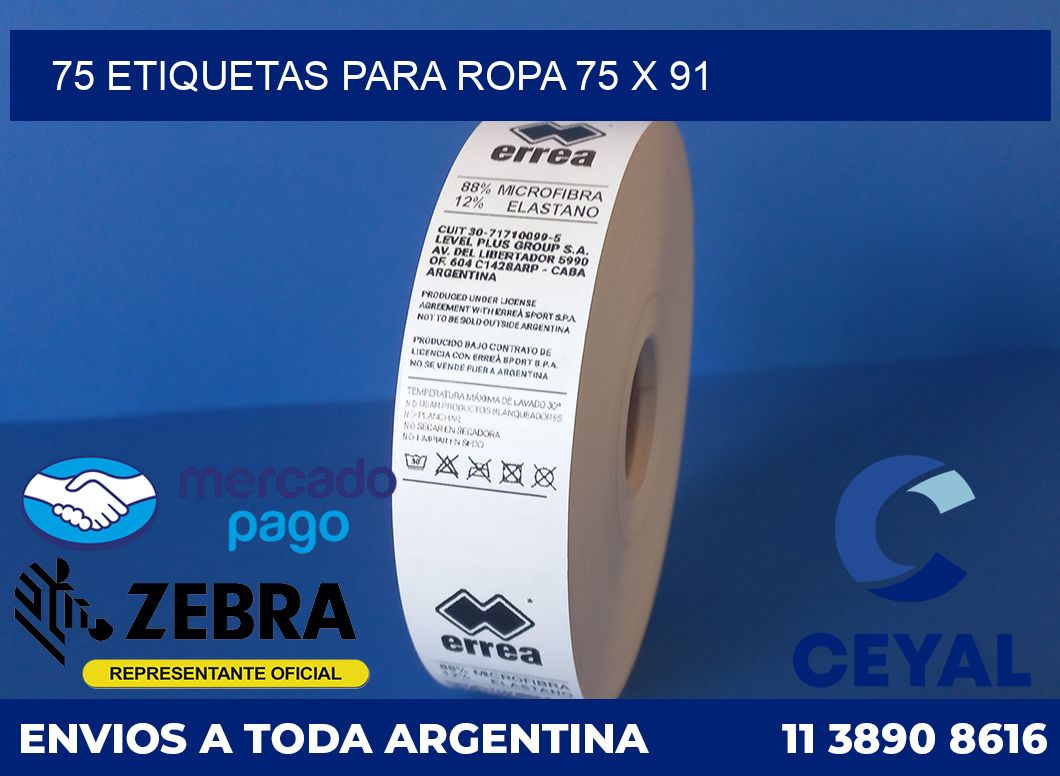 75 ETIQUETAS PARA ROPA 75 x 91