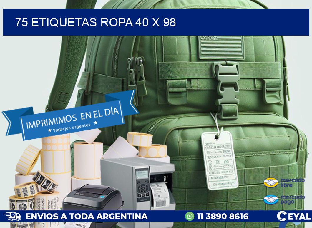 75 ETIQUETAS ROPA 40 x 98