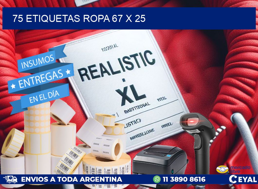 75 ETIQUETAS ROPA 67 x 25