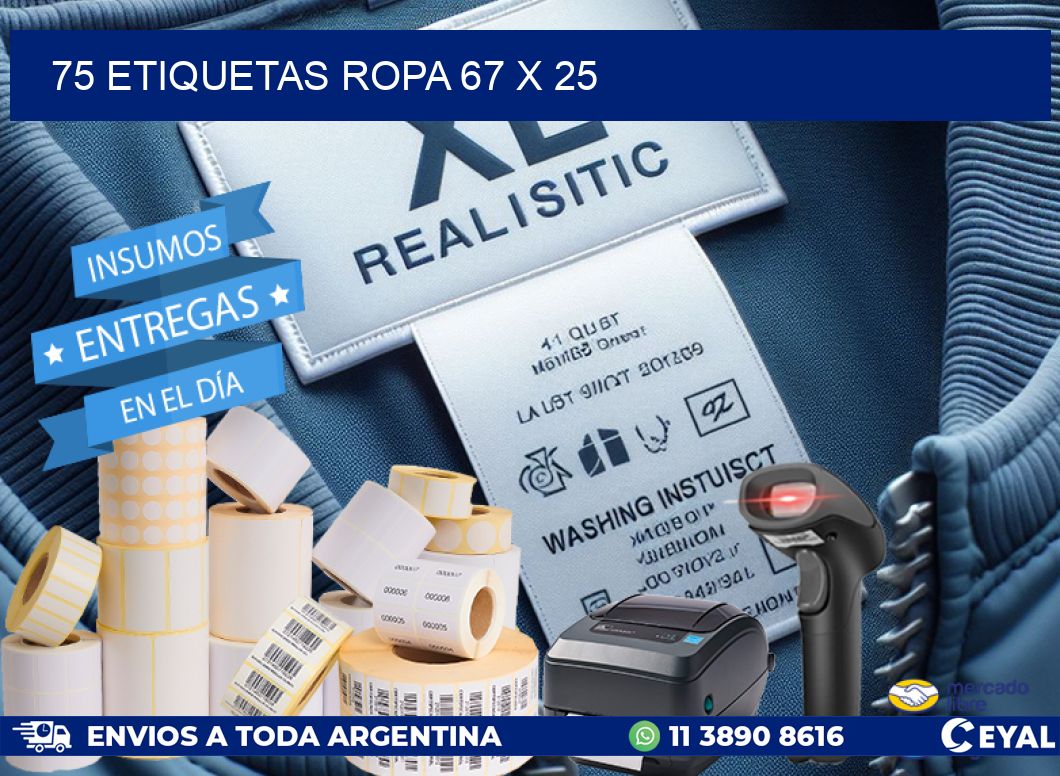 75 ETIQUETAS ROPA 67 x 25