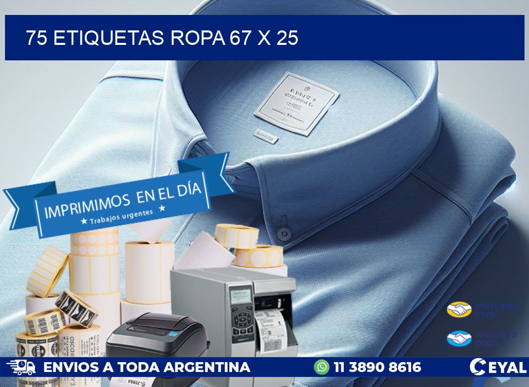 75 ETIQUETAS ROPA 67 x 25