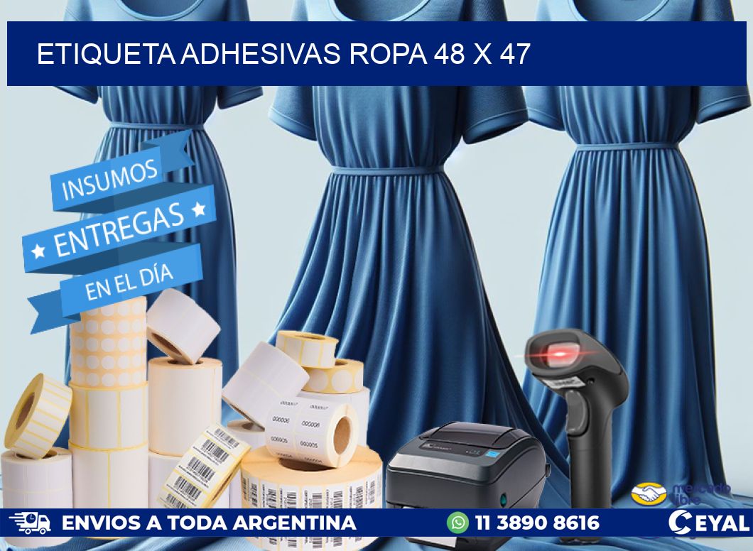 ETIQUETA ADHESIVAS ROPA 48 x 47