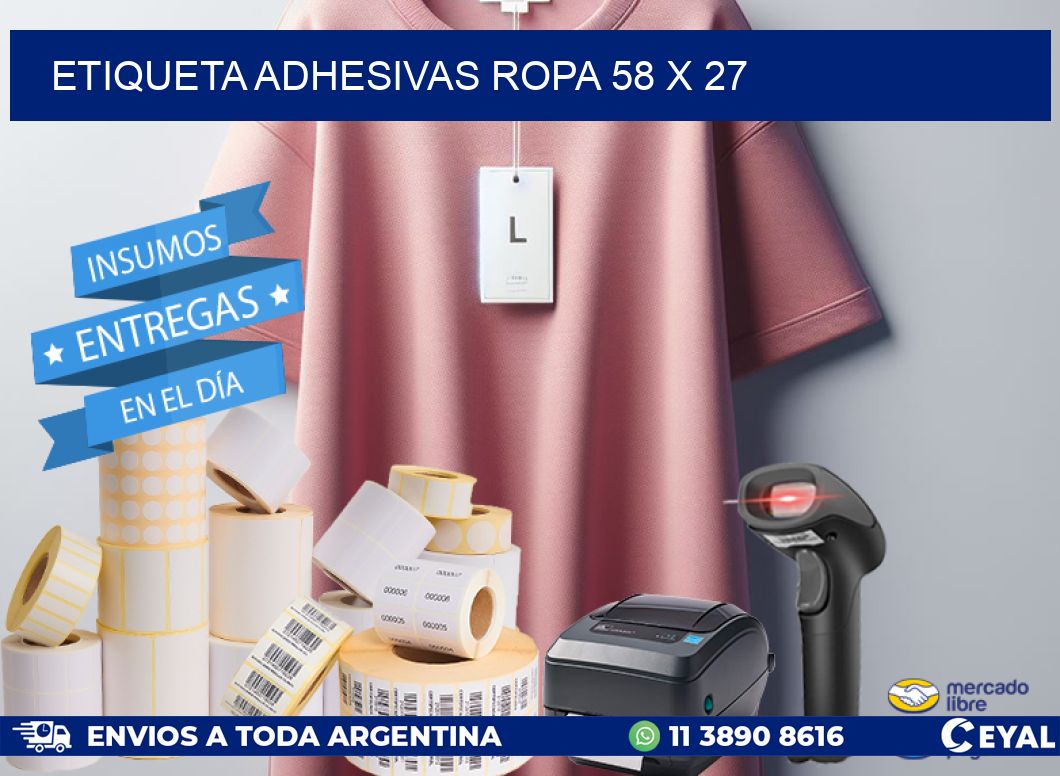 ETIQUETA ADHESIVAS ROPA 58 x 27