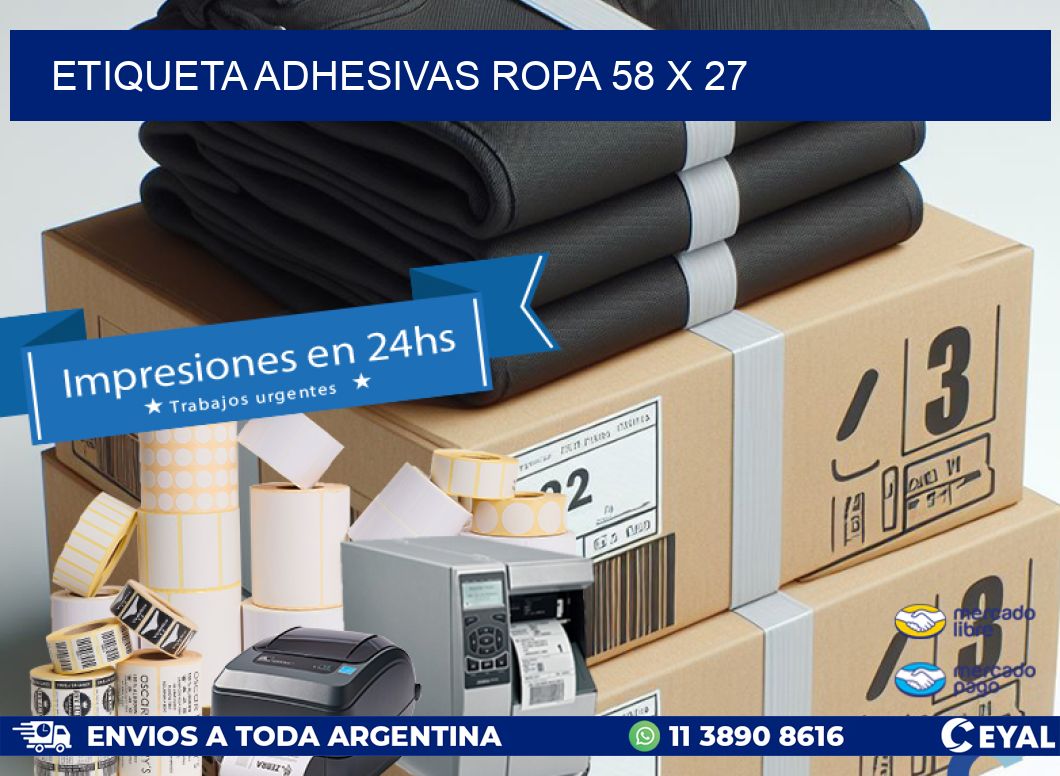 ETIQUETA ADHESIVAS ROPA 58 x 27