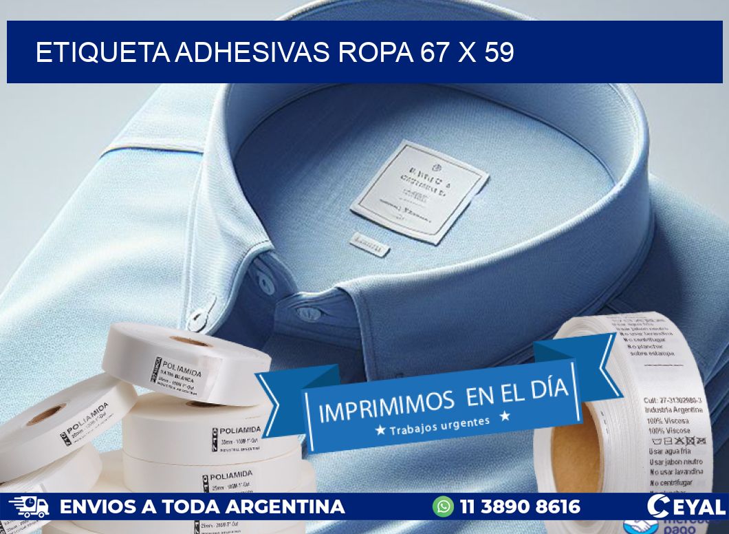 ETIQUETA ADHESIVAS ROPA 67 x 59