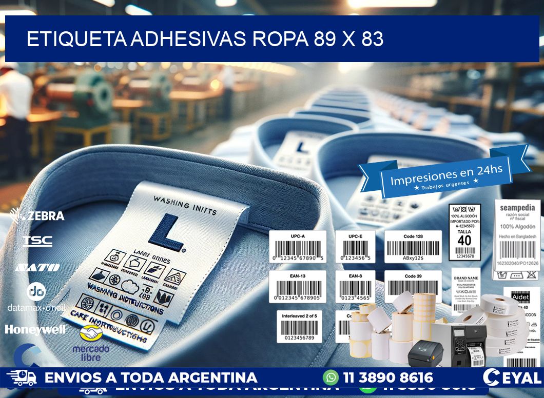 ETIQUETA ADHESIVAS ROPA 89 x 83