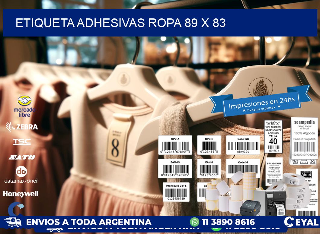 ETIQUETA ADHESIVAS ROPA 89 x 83