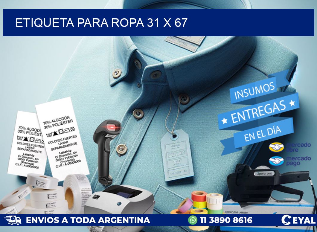 ETIQUETA PARA ROPA 31 x 67